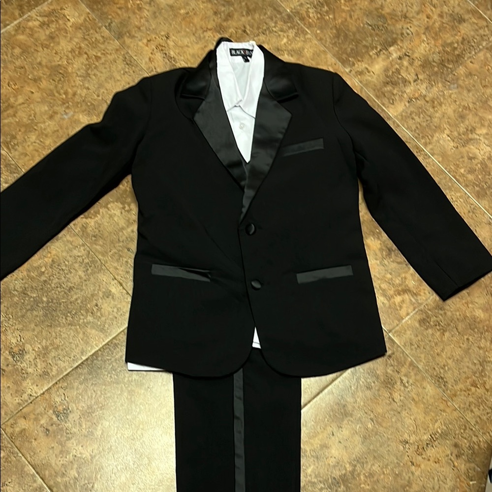 Boys’ 4-piece Black Tuxedo with Satin Lapel